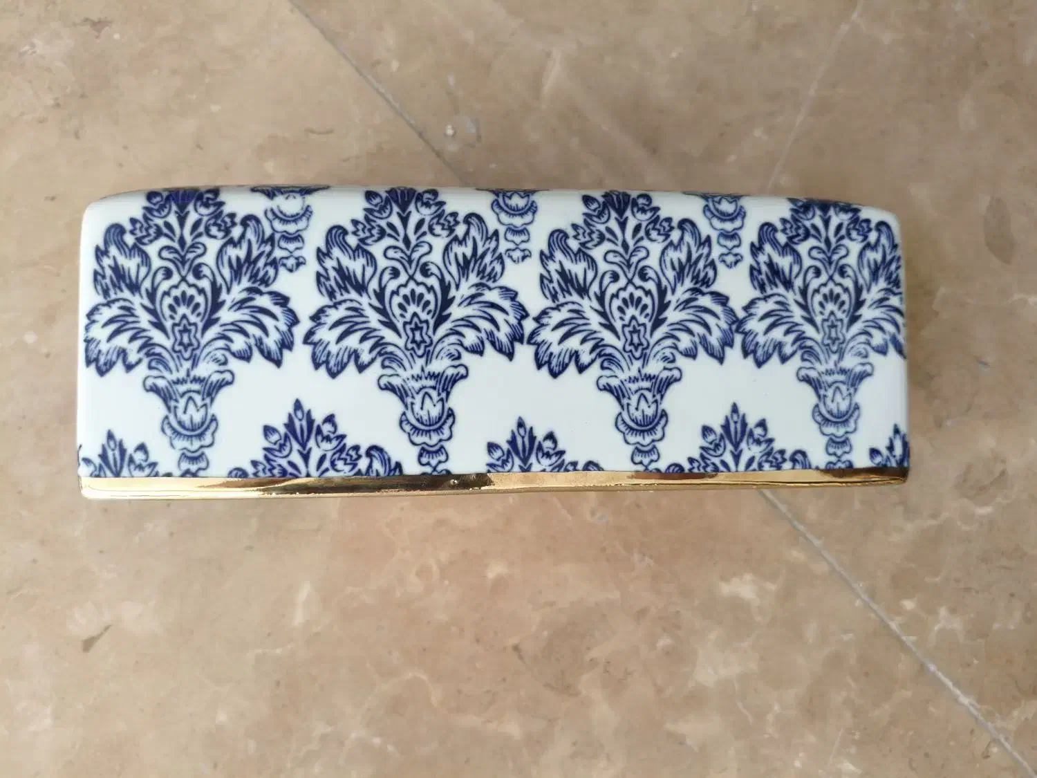 جای دستمال کاغذی چینی طرح داماس|ظروف سرو و پذیرایی|تهران, ستارخان|دیوار