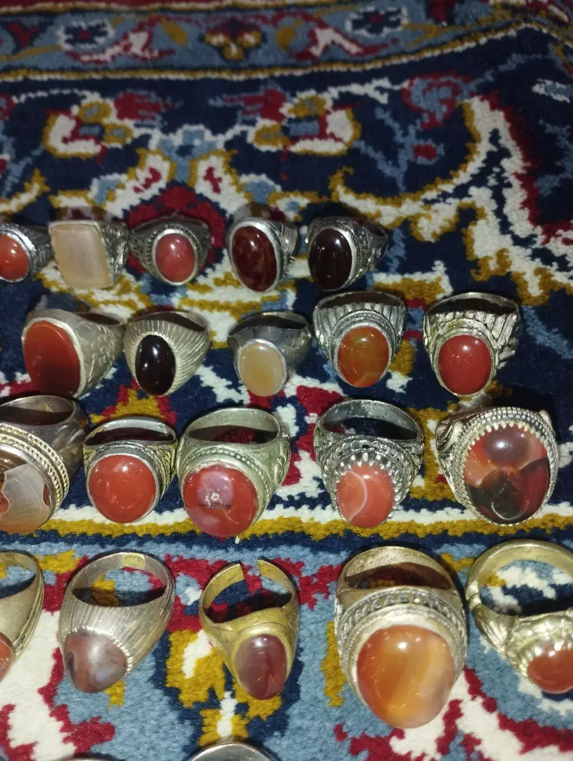 کلکسیون انگشتر رکاب نقره نگین سنگ قیمتی|جواهرات|تهران, شهران شمالی|دیوار