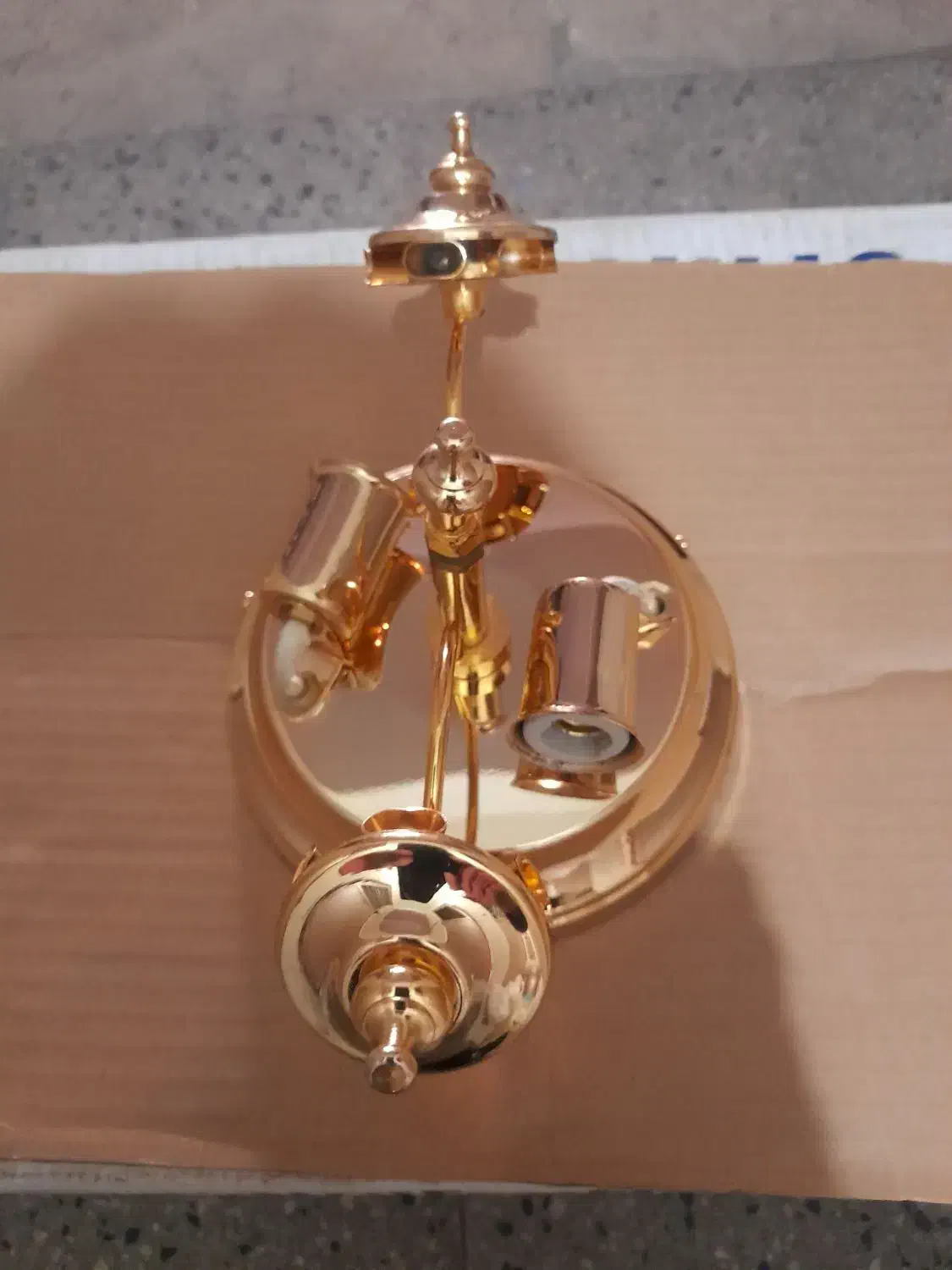 لوستر دو شعله گرد برنجی نو|لوستر و چراغ آویز|تهران, زرکش|دیوار