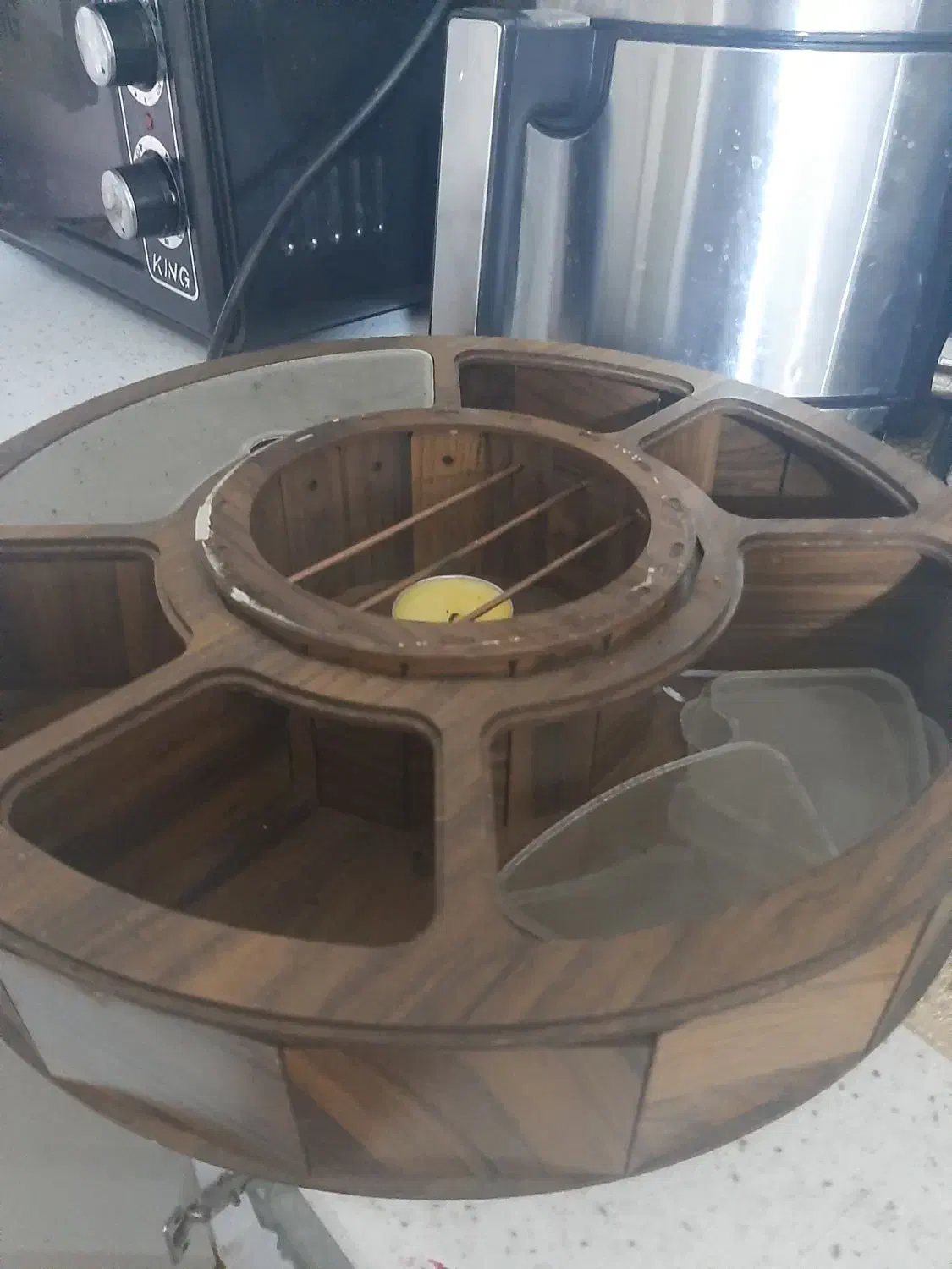 جعبه چوبی  وشمع وسط|صنایع دستی و سایر لوازم تزئینی|اهواز, پردیس دو|دیوار