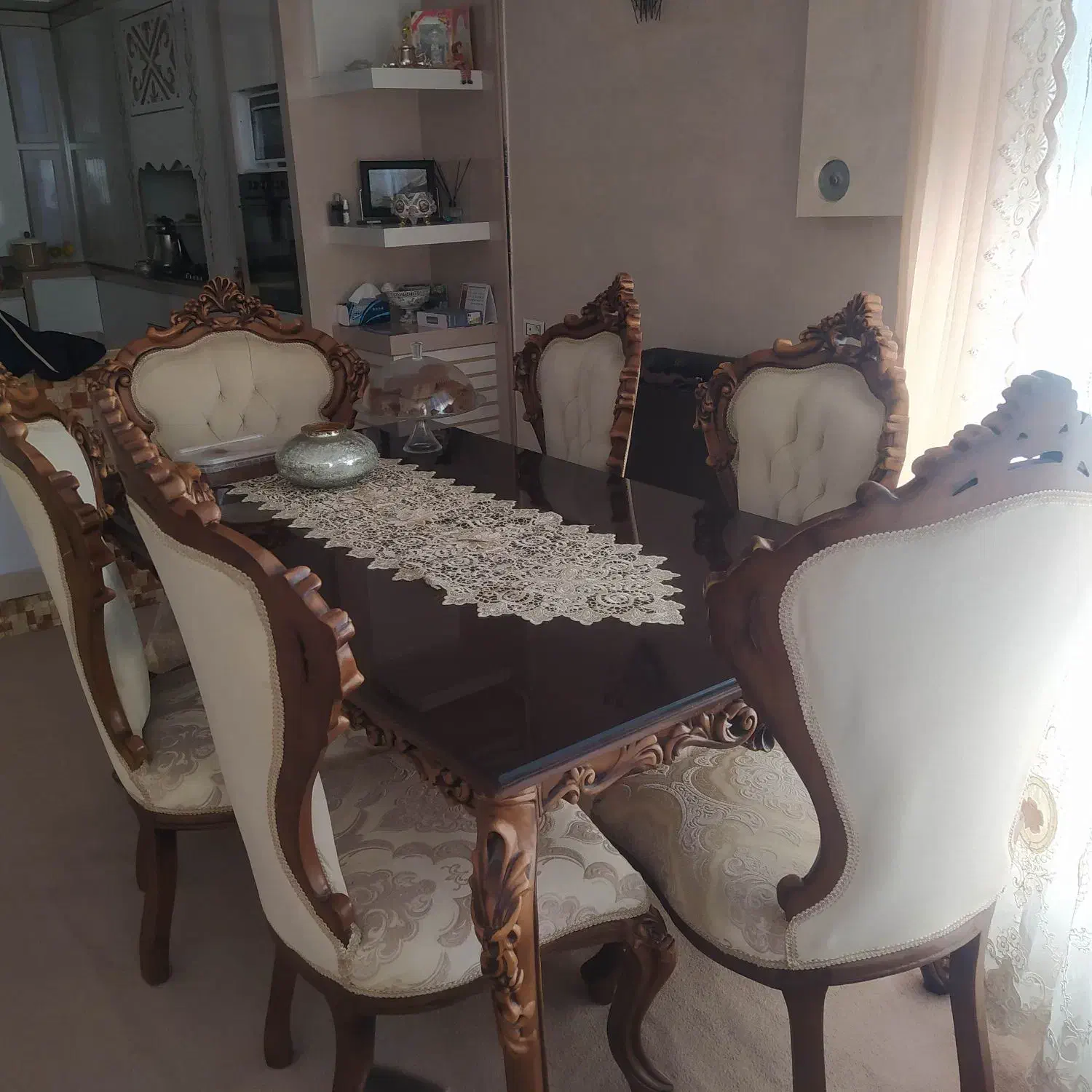 میز و صندلی نهارخوری ۶نفره|میز و صندلی غذاخوری|مریوان, |دیوار