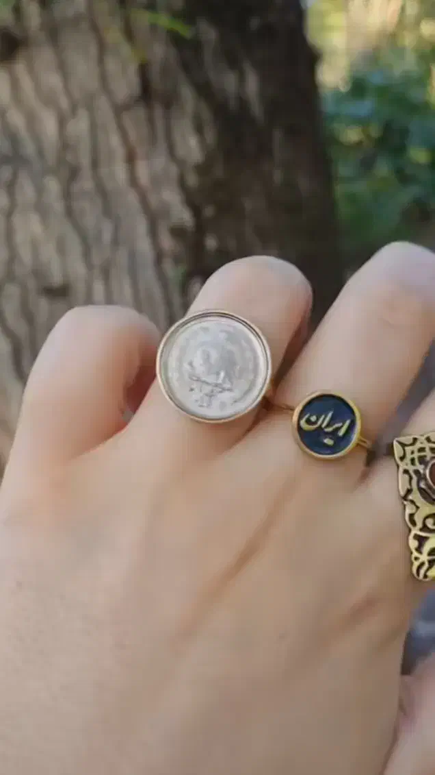 انگشتر گوشواره توسینه ای پهلوی شیر و خورشید|جواهرات|اصفهان, شاهزید|دیوار