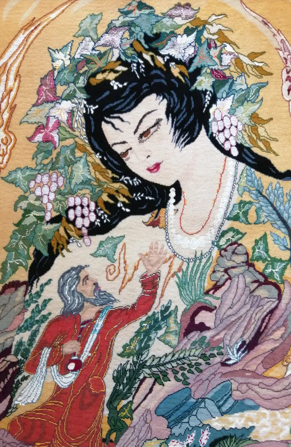 تابلو فرش نفیس دستبافت مینیاتور طرح دختر پاییز|تابلو فرش|تهران, دروس|دیوار