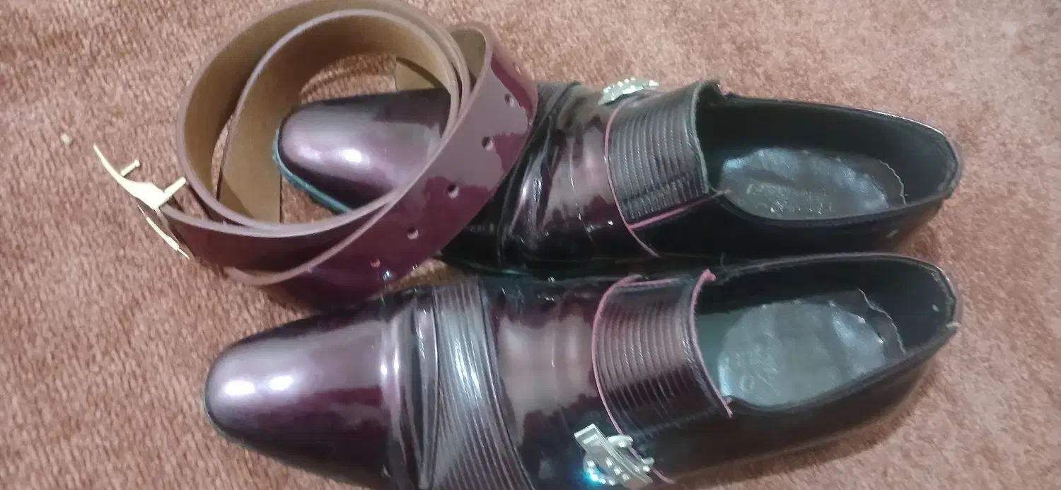 ست کفش و کمربند آلبالویی مناسب پاییز وزمستان|کیف، کفش، کمربند|اهواز, سپیدار|دیوار