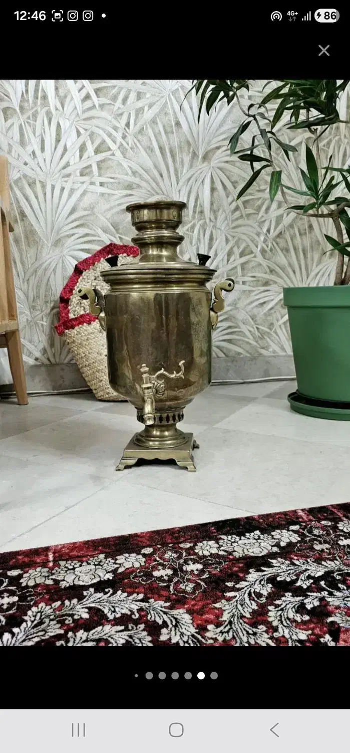 سماور ذغالی برنجی قدیمی|کلکسیون اشیاء عتیقه|تهران, آهنگ|دیوار