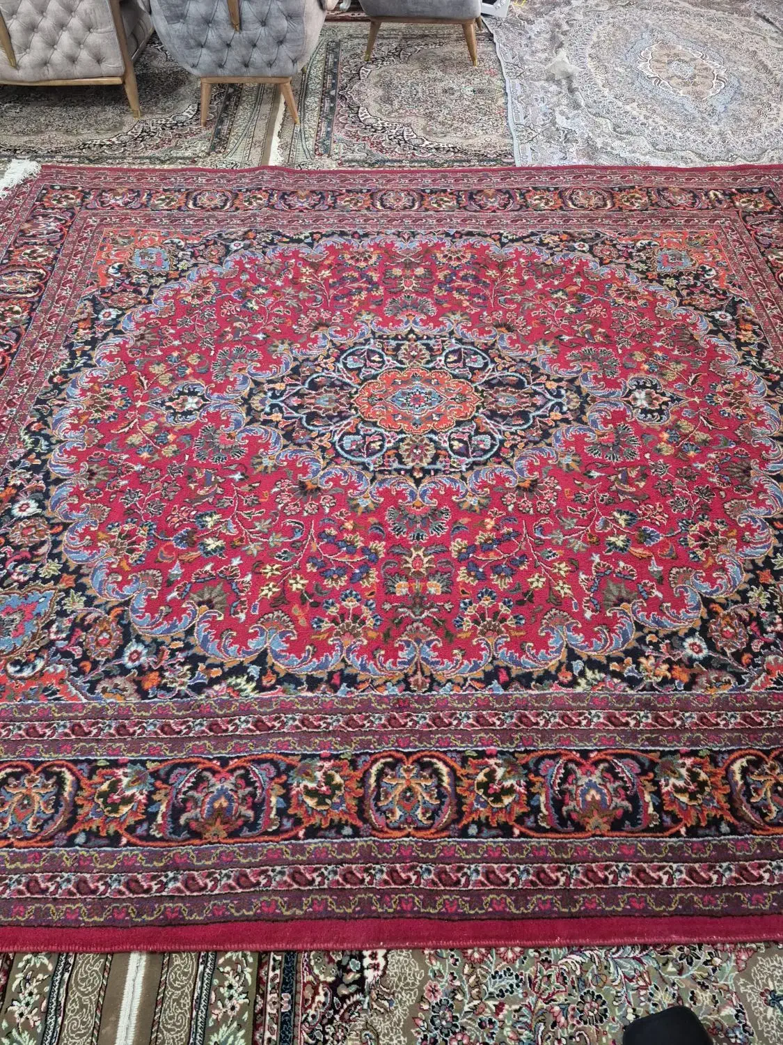 فرش دستباف ۱۲ متری مشهد|فرش|میانه, |دیوار