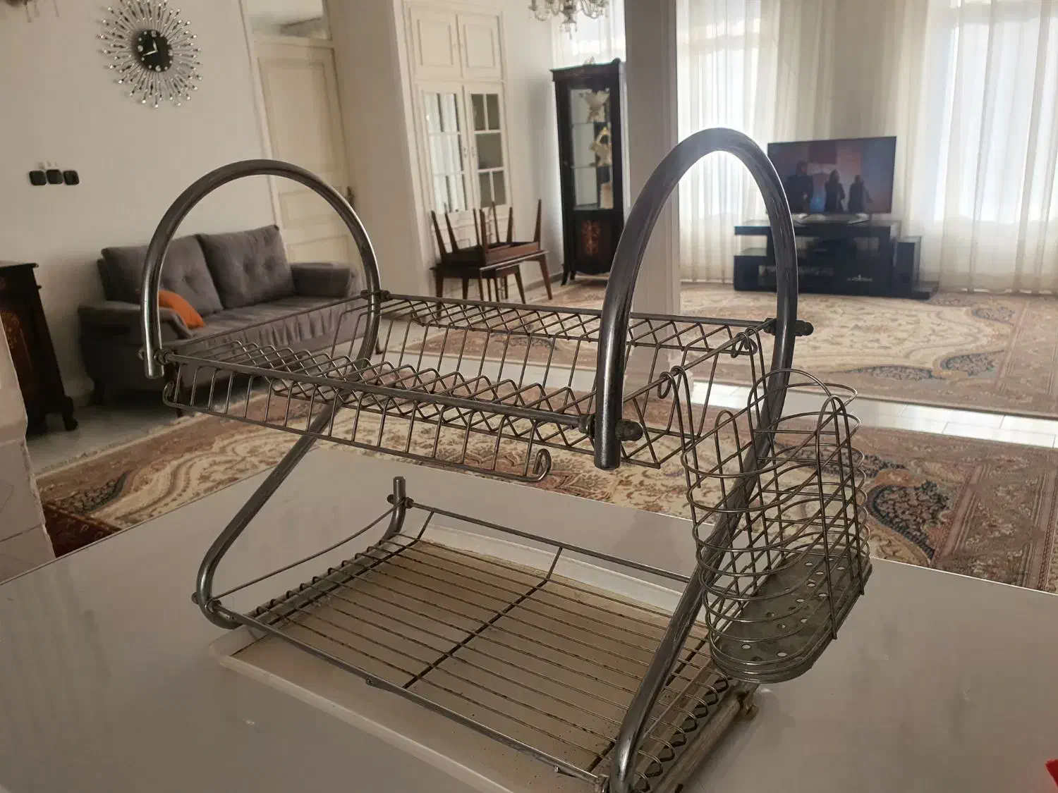 سبد آب چکان استیل|آب‌چکان و نظم‌دهنده ظروف|مشهد, رضاشهر|دیوار