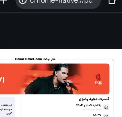 بلیط کنسرت مجید رضوی کرج ۹ آذر|بلیت کنسرت|کرج, استاندارد|دیوار