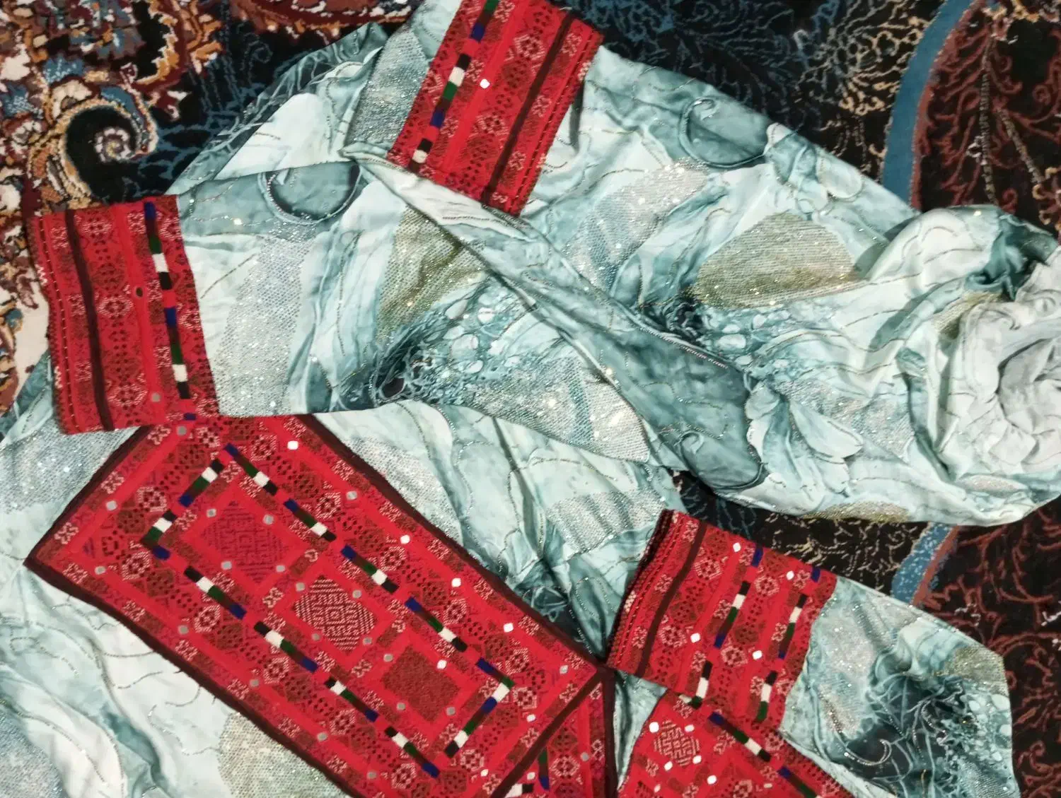 لباس بلوچی پارچه خوشگل با زی استین اینه دار|لباس|چابهار, |دیوار