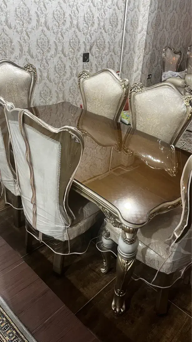 میز نهار خوری ۶ نفره|میز و صندلی غذاخوری|دوگنبدان, |دیوار