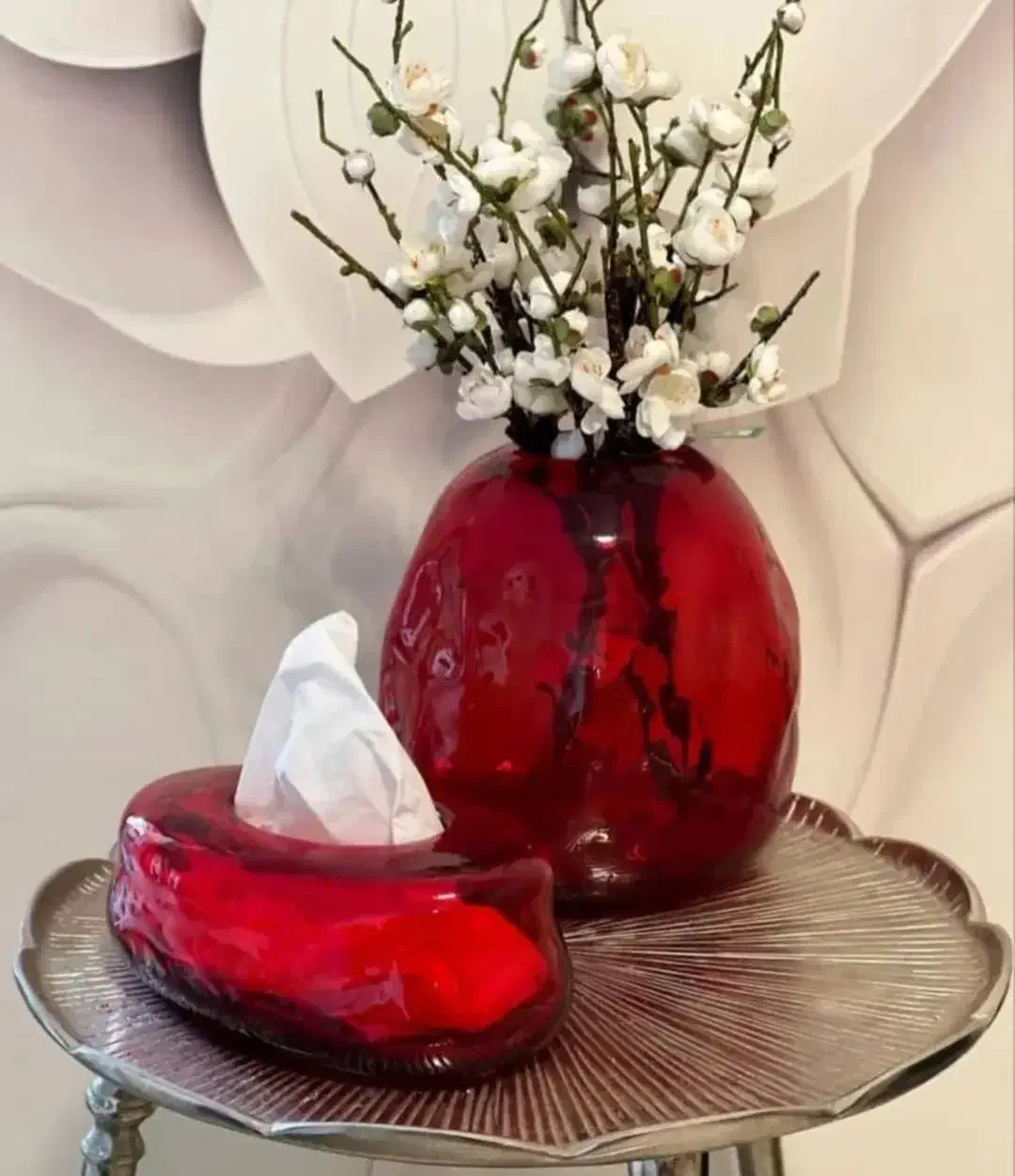 جا دستمال شیشه ای رنگی|صنایع دستی و سایر لوازم تزئینی|رشت, حافظ آباد|دیوار