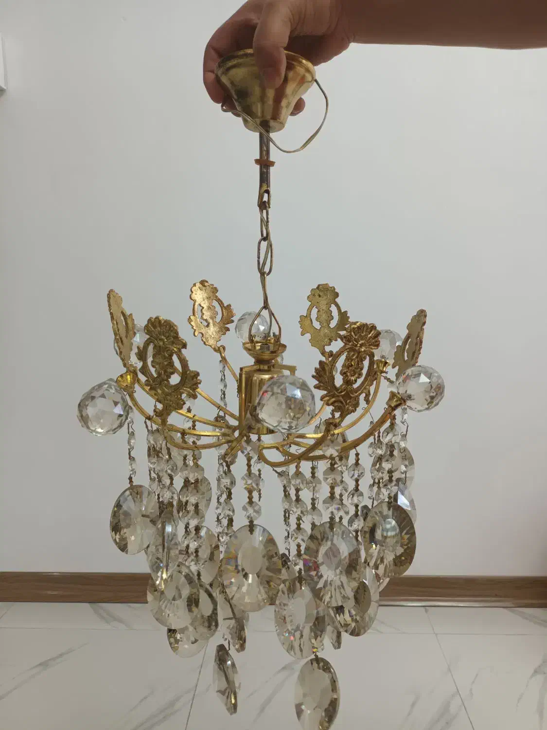 لوستر برنجی|لوستر و چراغ آویز|مشکیندشت, |دیوار