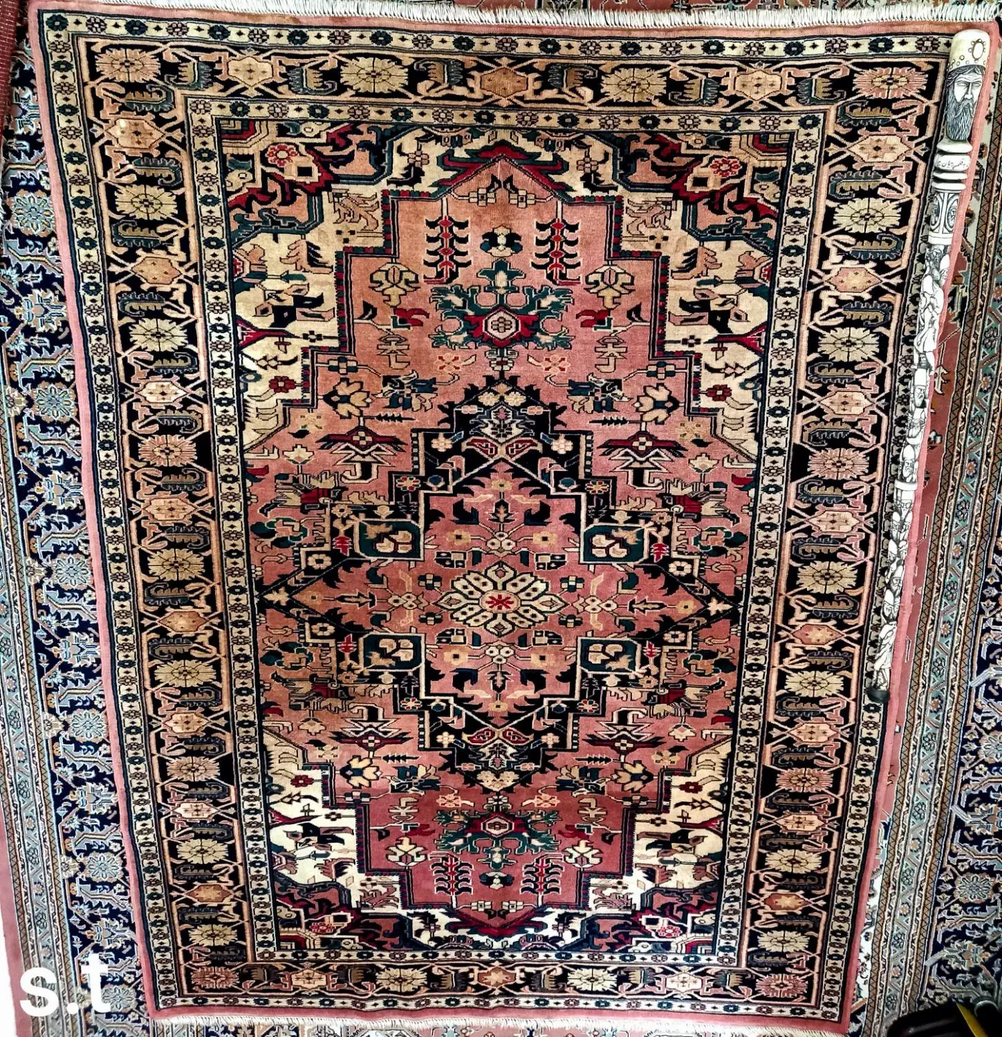 قالیچه قدیمی ریز بافت چله پشم سالم سلامت|فرش|پردیس, فاز ۲|دیوار