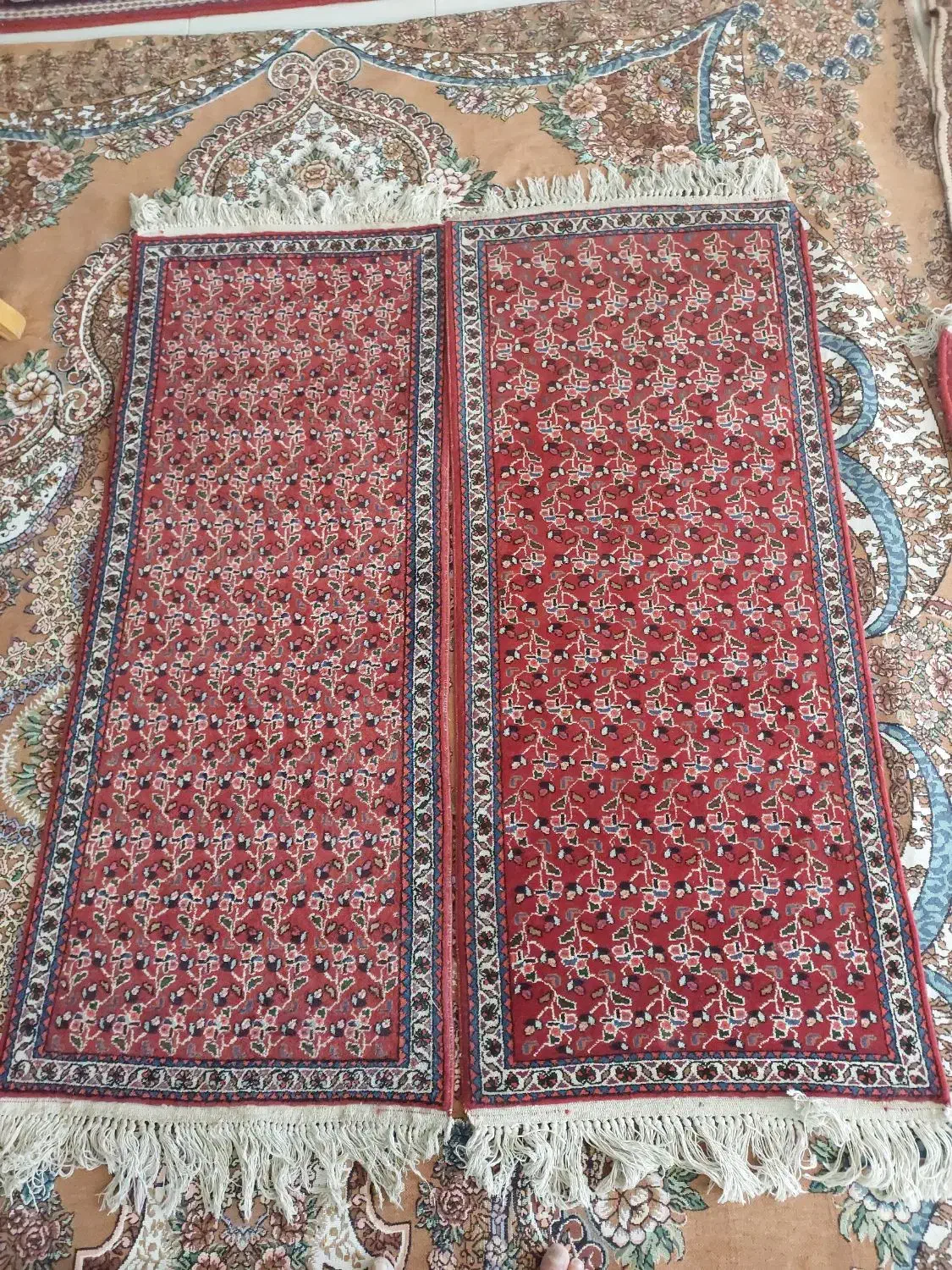 ۵عدد قالیچه باریکه آباده ای قدیمی سالم|فرش|آباده, |دیوار