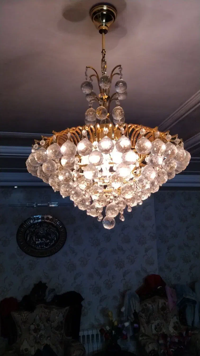 لوستر ۹شاخه کریستالی|لوستر و چراغ آویز|شاهرود, |دیوار