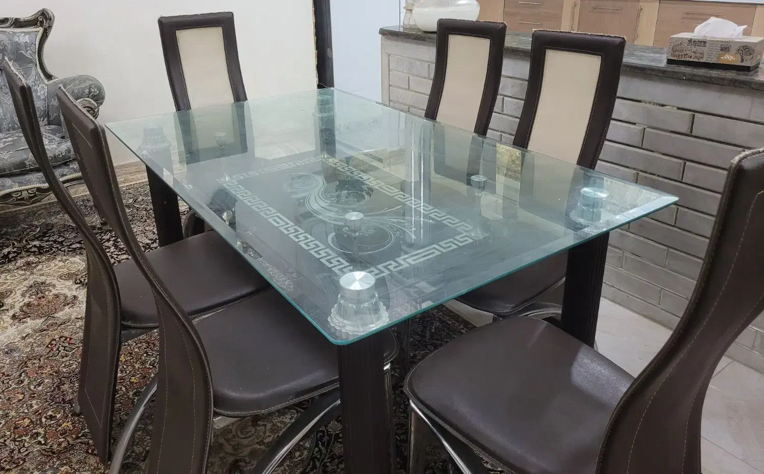 میز ناهارخوری ۶ نفره|میز و صندلی غذاخوری|شوشتر, |دیوار