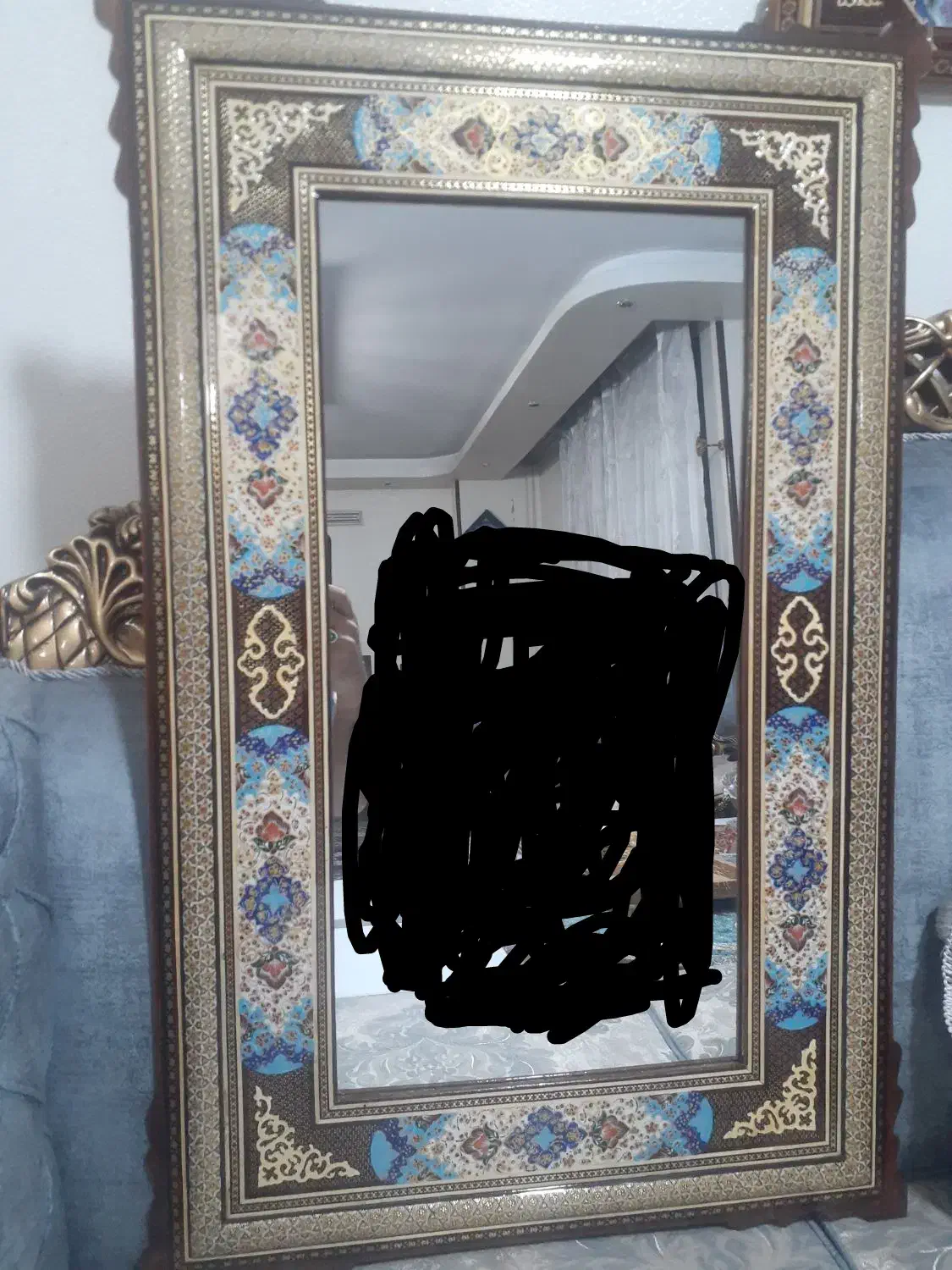 قاب اینه خاتم|صنایع دستی و سایر لوازم تزئینی|اصفهان, رزمندگان|دیوار