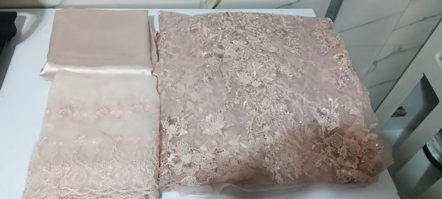 لباس عروسی صورتی کم رنگ|لباس|نقده, |دیوار