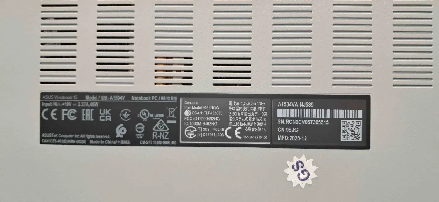 لپ تاپ ASUS A1504VA|رایانه همراه|مشهد, ارشاد|دیوار