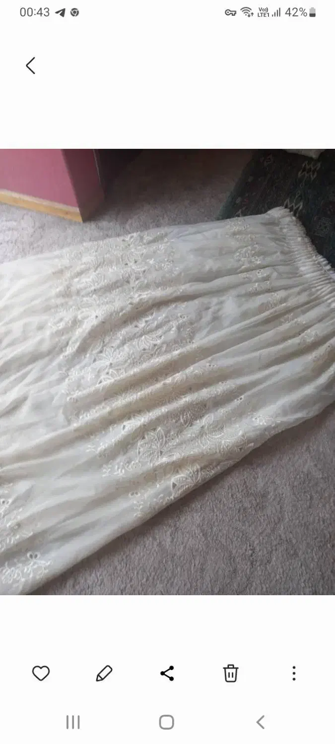 پرده حریر خامه دوزی شده|پرده، رانر، رومیزی|تهران, امانیه|دیوار