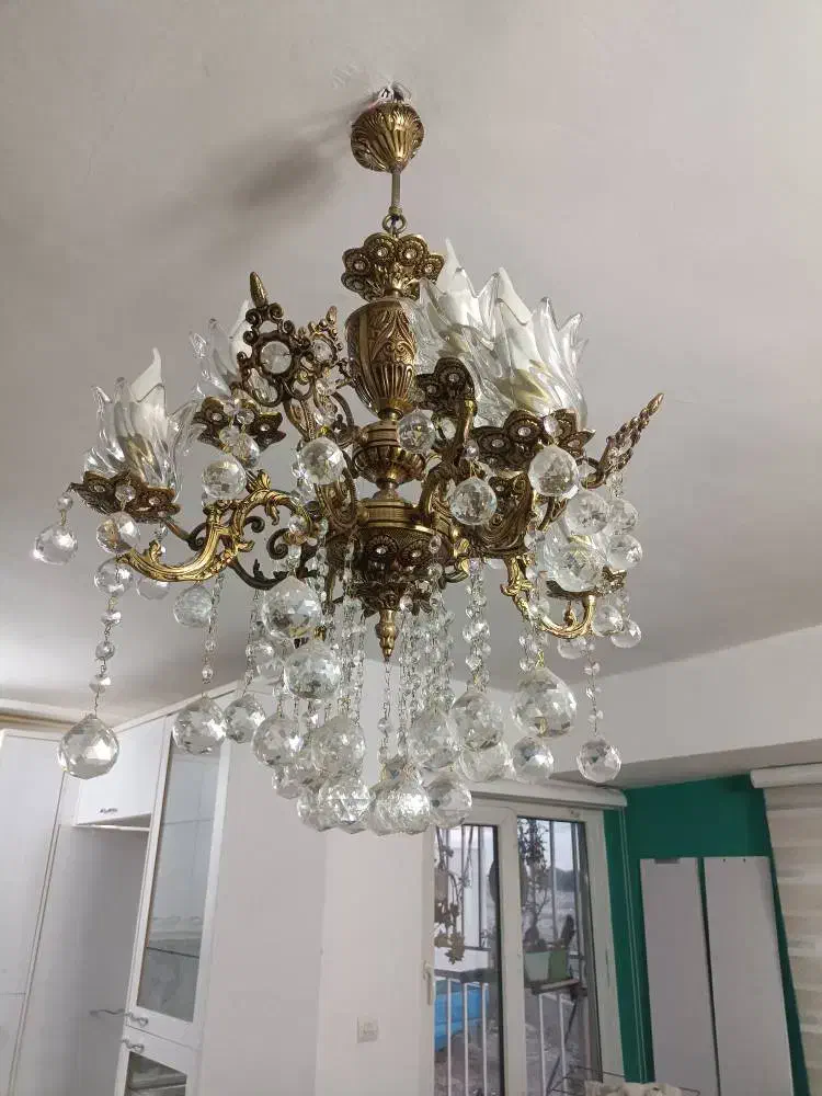 لوستر برنجی سالم|لوستر و چراغ آویز|هشتگرد, شهرک گلخانه|دیوار