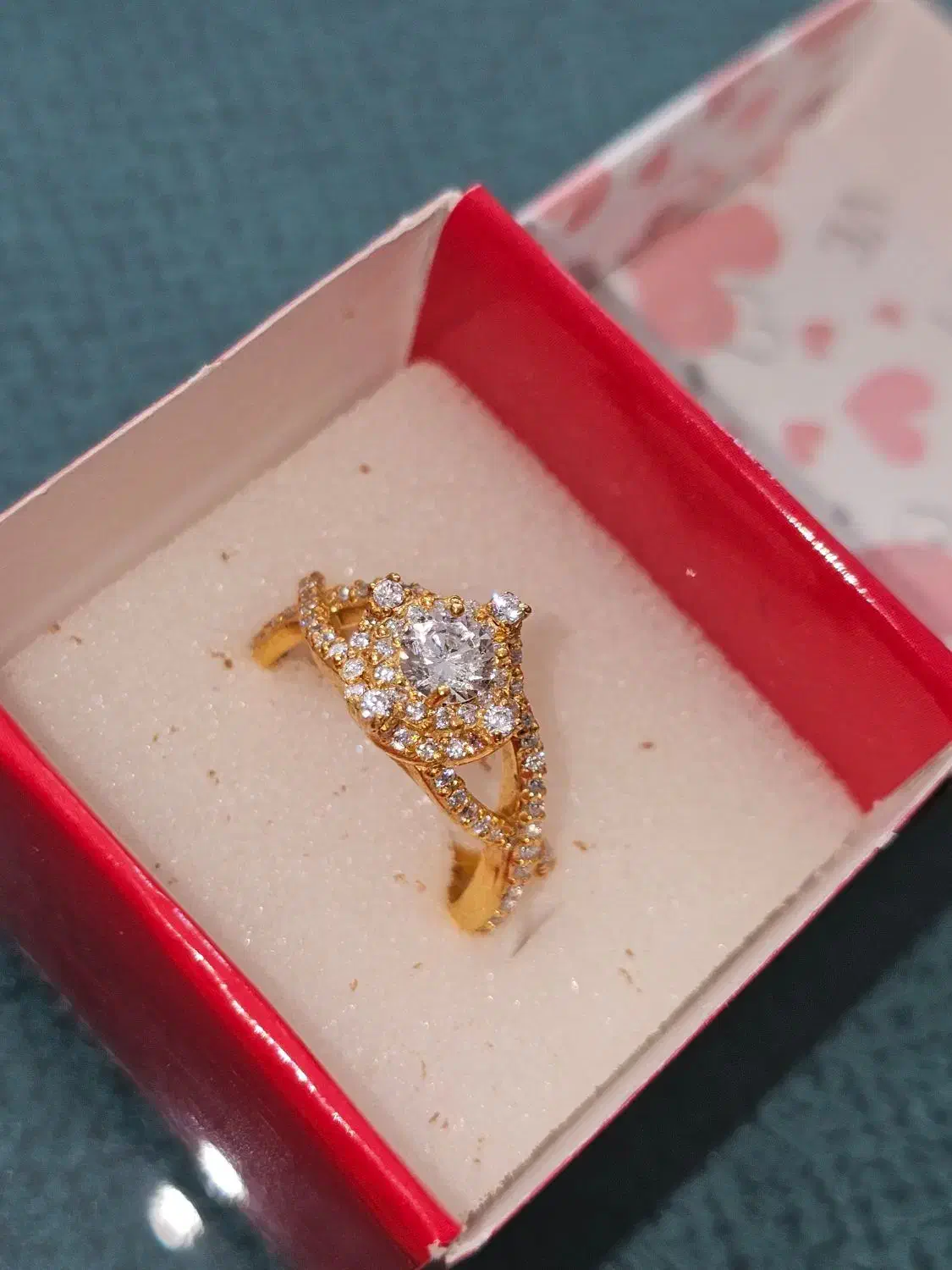 حلقه نقره اب کاری طلا|جواهرات|شاهینشهر, فردوسی|دیوار