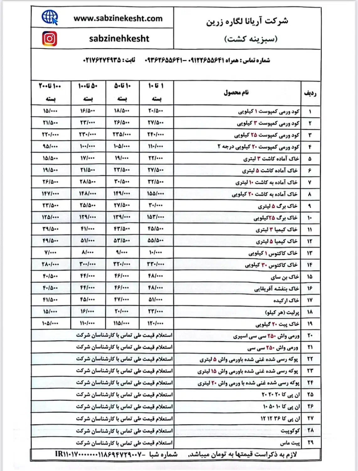 تولیدی محصولات باغبانی (کشاورزی)|عمده‌فروشی|تهران, شهرک محلاتی|دیوار