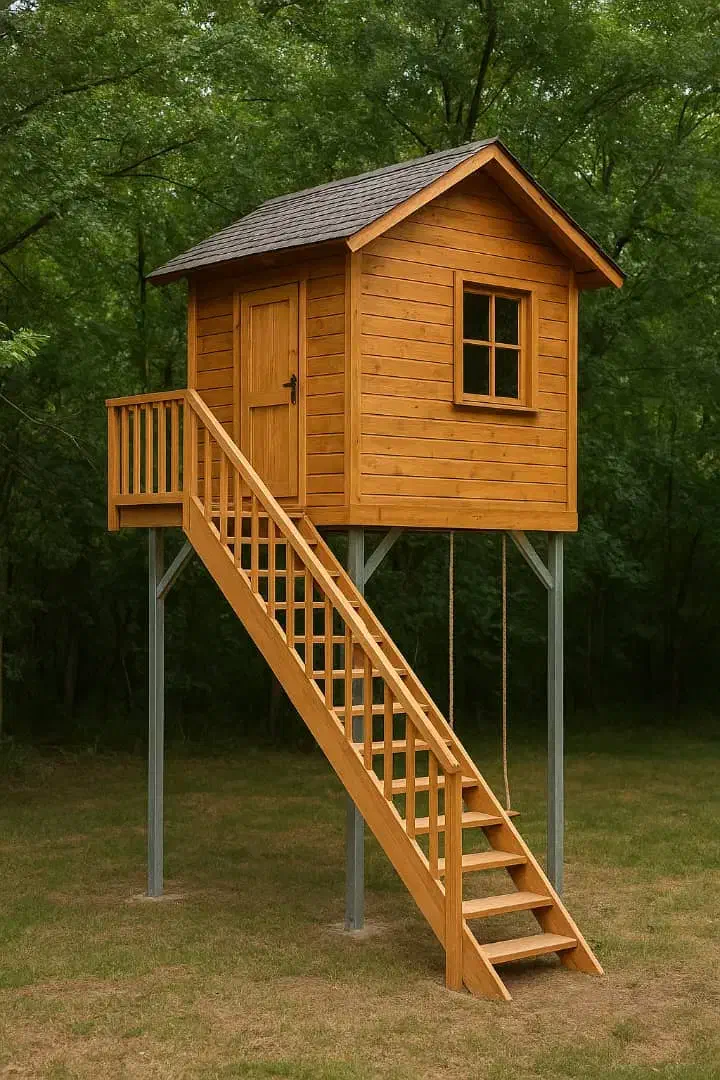 خانه درختی چوبی با اسکلت فلزی|مصالح و تجهیزات ساختمان|فردیس, انبار نفت|دیوار