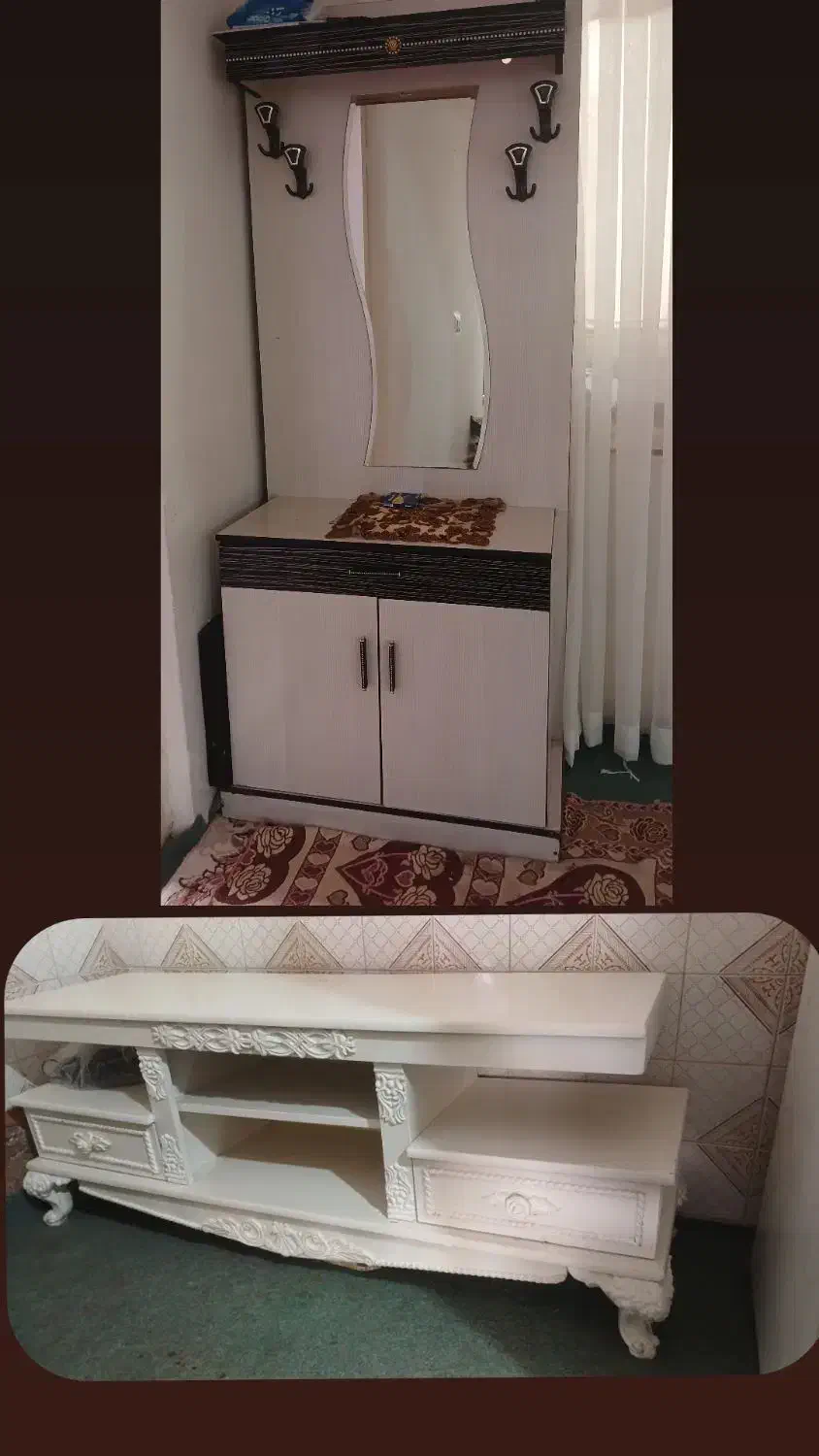 جاکفشی تمیز و سالم به همراه میزtv|جاکفشی، کمد، دراور|اسفراین, |دیوار