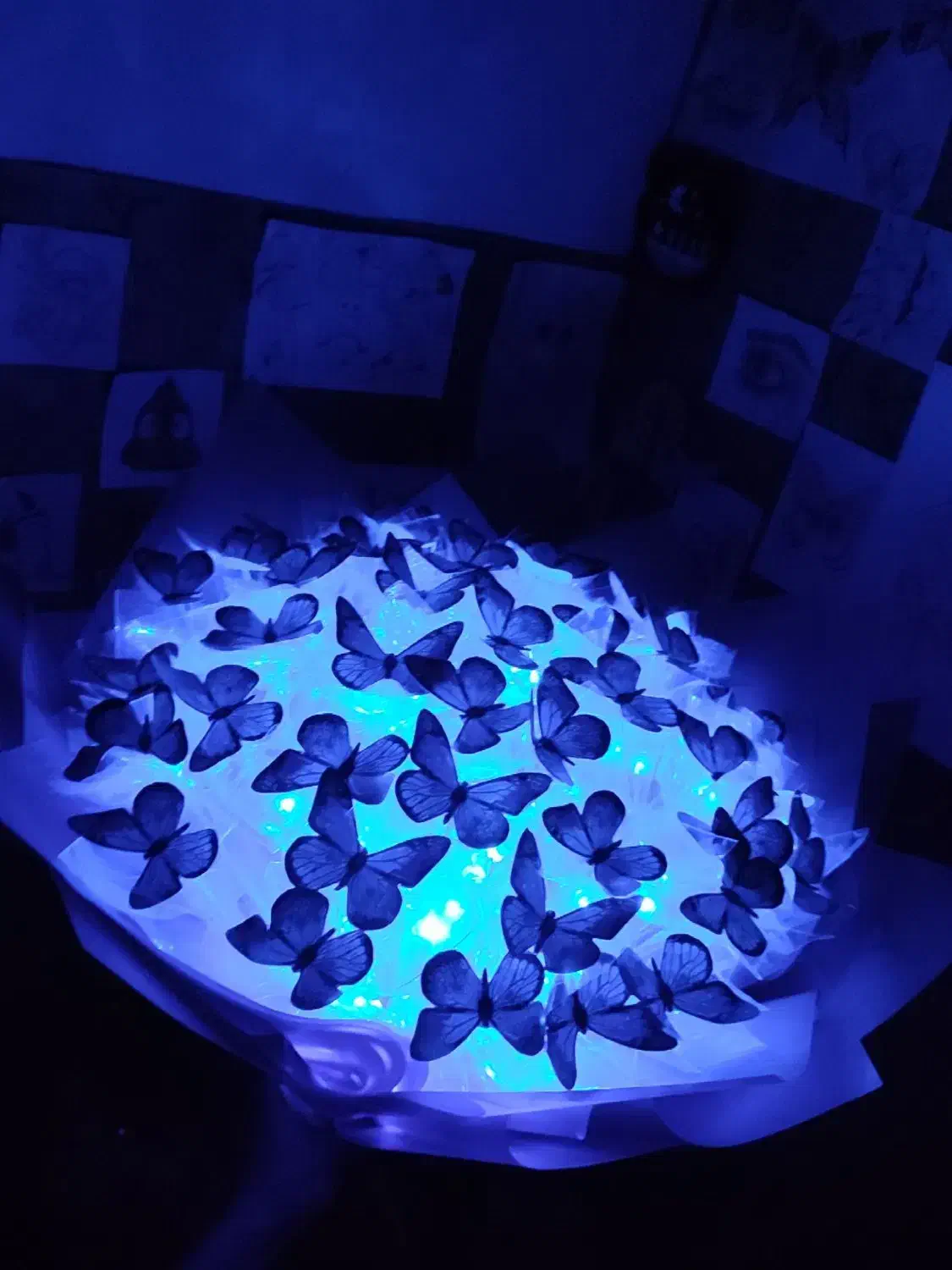 دسته گل پروانه|گل مصنوعی|خرم‌آباد, |دیوار