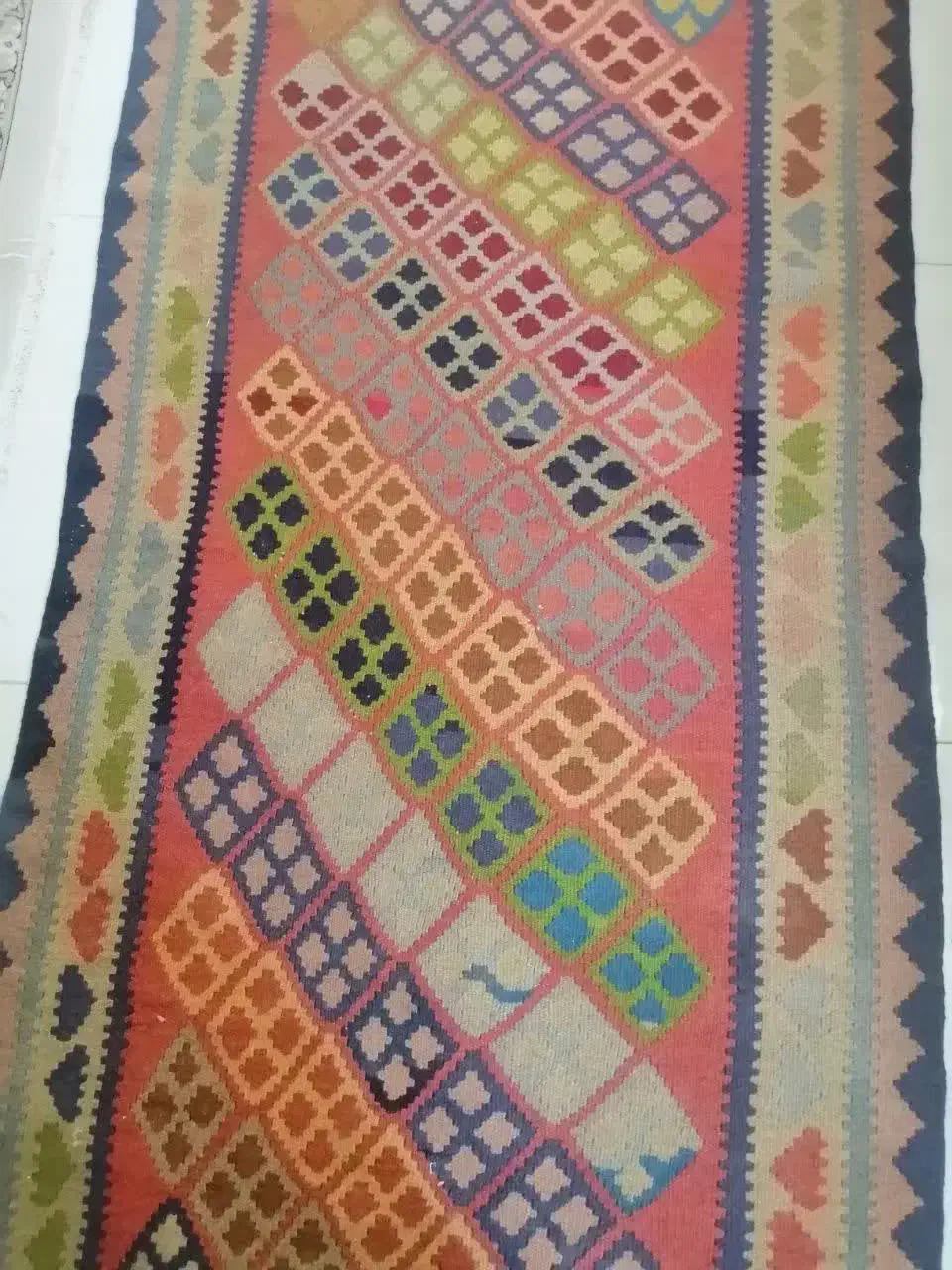 گلیم دستبافت ۱ در ۲ قدیمی|گلیم، جاجیم، گبه|فردیس, شهرک سپاه|دیوار