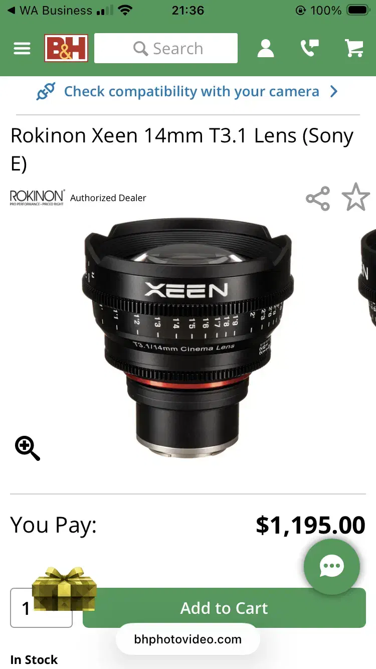 لنز ۱۴ Xeen|دوربین عکاسی و فیلمبرداری|تهران, ستارخان|دیوار