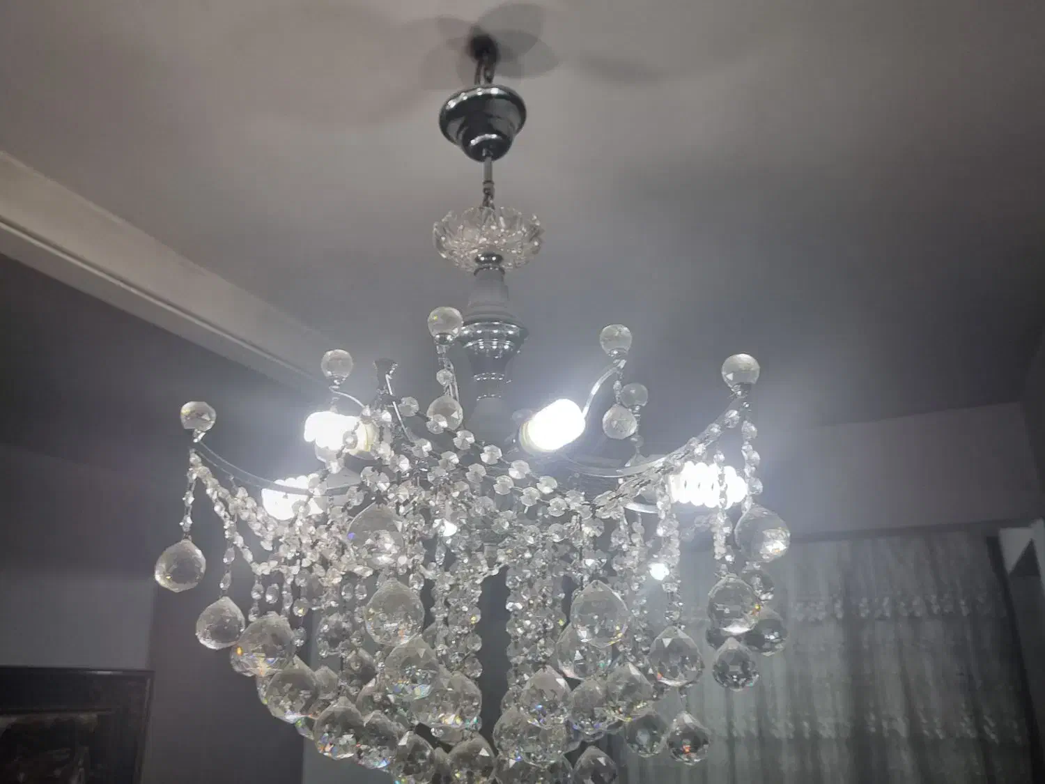 لوستر کریستال ۱۲ شاخه|لوستر و چراغ آویز|تهران, شهرک ولیعصر شمالی|دیوار