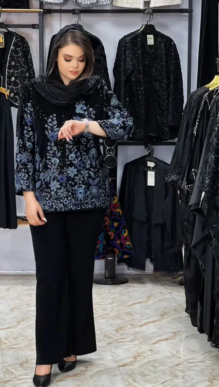 مخمل پولک دوزی مجلسی|لباس|ابهر, |دیوار