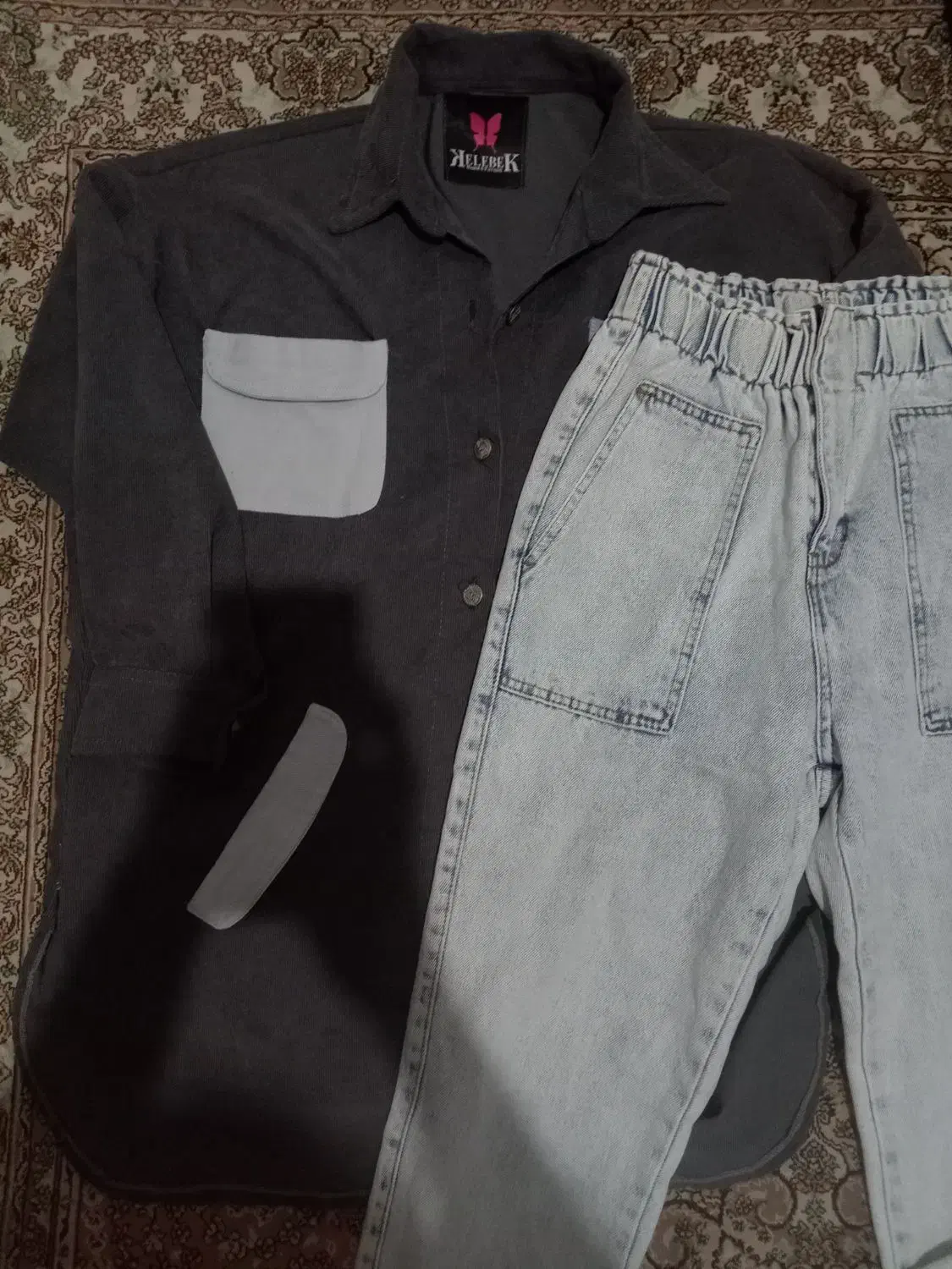 کت کبریتی و شلوار لی ست باهم 350 تومن|لباس|فردیس, شهرک ناز|دیوار