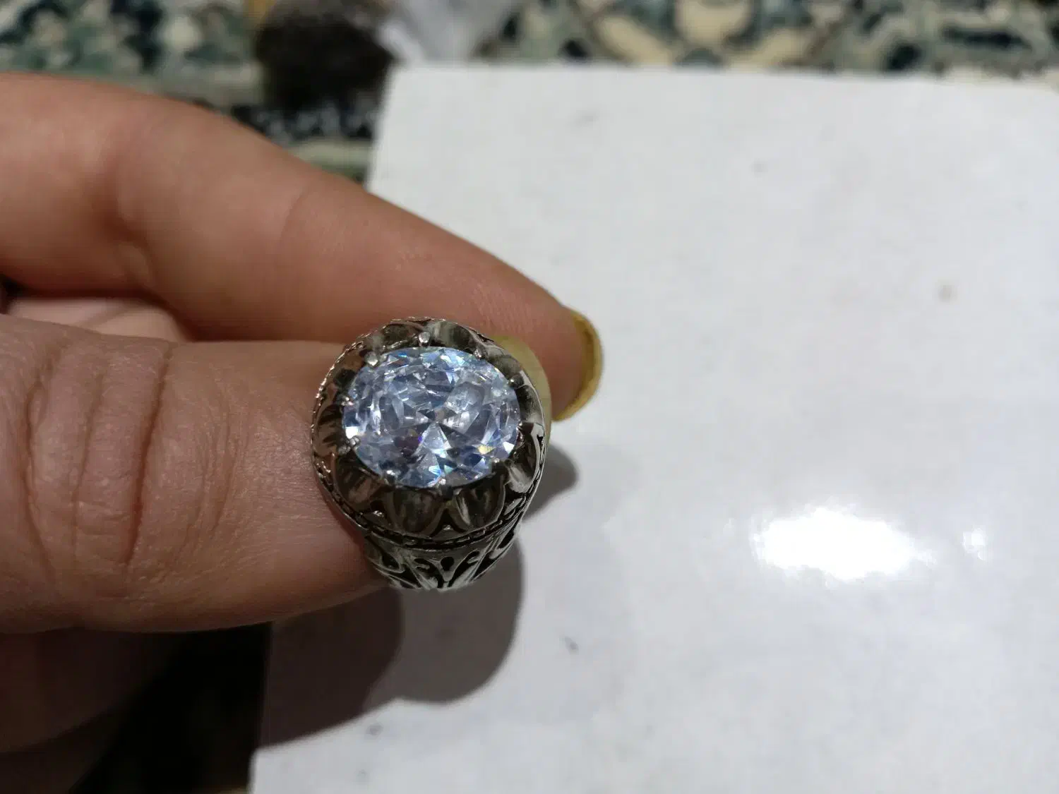 انگشتر موزانایت(الماس روسی) پرتلالو|جواهرات|نجف‌آباد, طالقانی|دیوار