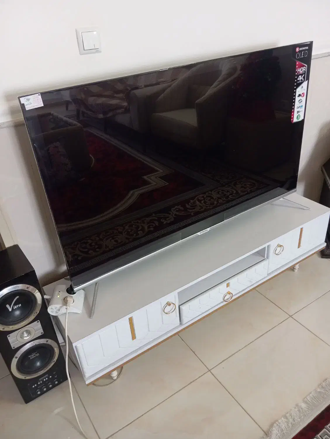 تلویزیون 55 اینچ دوماه کار کرد با یخچال ساید دوو|تلویزیون و پروژکتور|درگزین, |دیوار