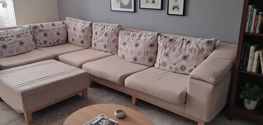 مبل ال تمیز با پاف در حد نو و راحت|مبلمان خانگی و میز عسلی|تهران, مدائن|دیوار