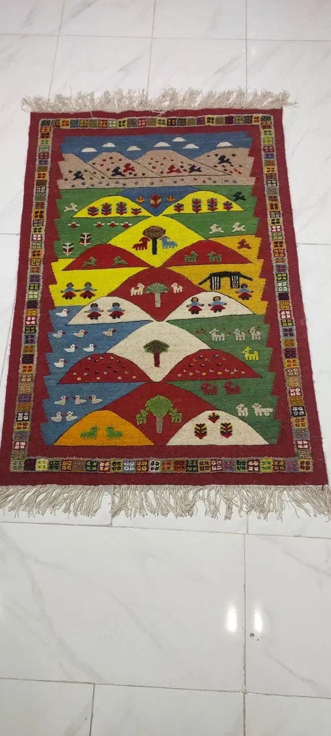 فرش دستبافت قشقایی|فرش|کوه چنار, |دیوار