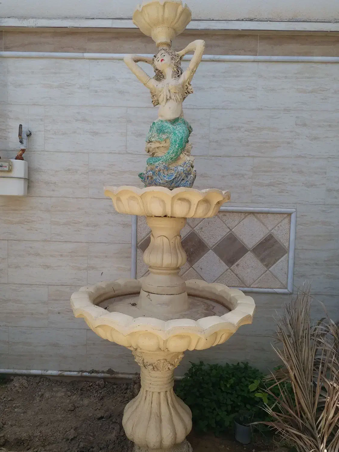 آبنما سه طبقه پری دریایی|مجسمه، تندیس، ماکت|برازجان, |دیوار