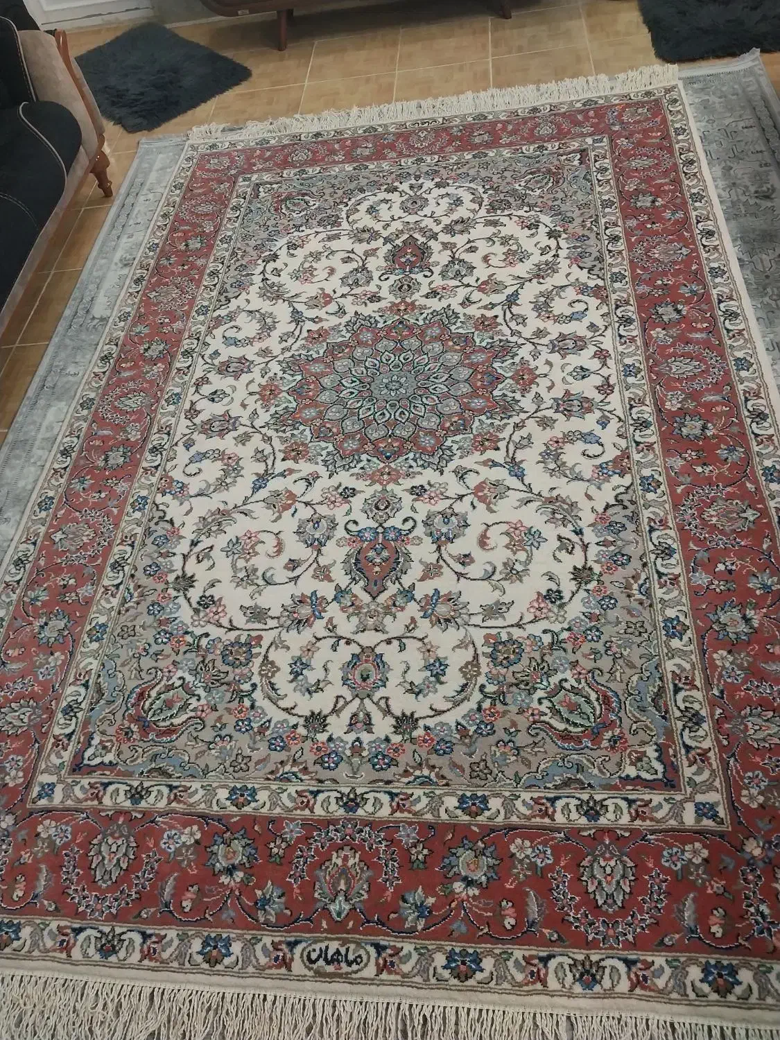 فرش دستبافت جفت۶متری|فرش|قم, نخودی|دیوار