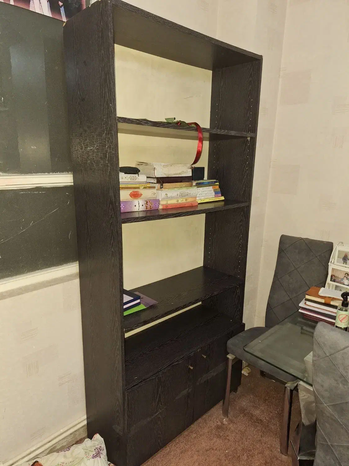 کتابخانه قفسه طبقه بندی  با کمد|کتابخانه، شلف، قفسه‌های دیواری|کرج, فاز ۳ گوهردشت|دیوار