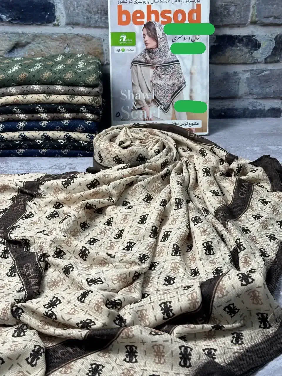 روسری نیلا دور دوخت با 10 رنگ|لباس|لار, |دیوار