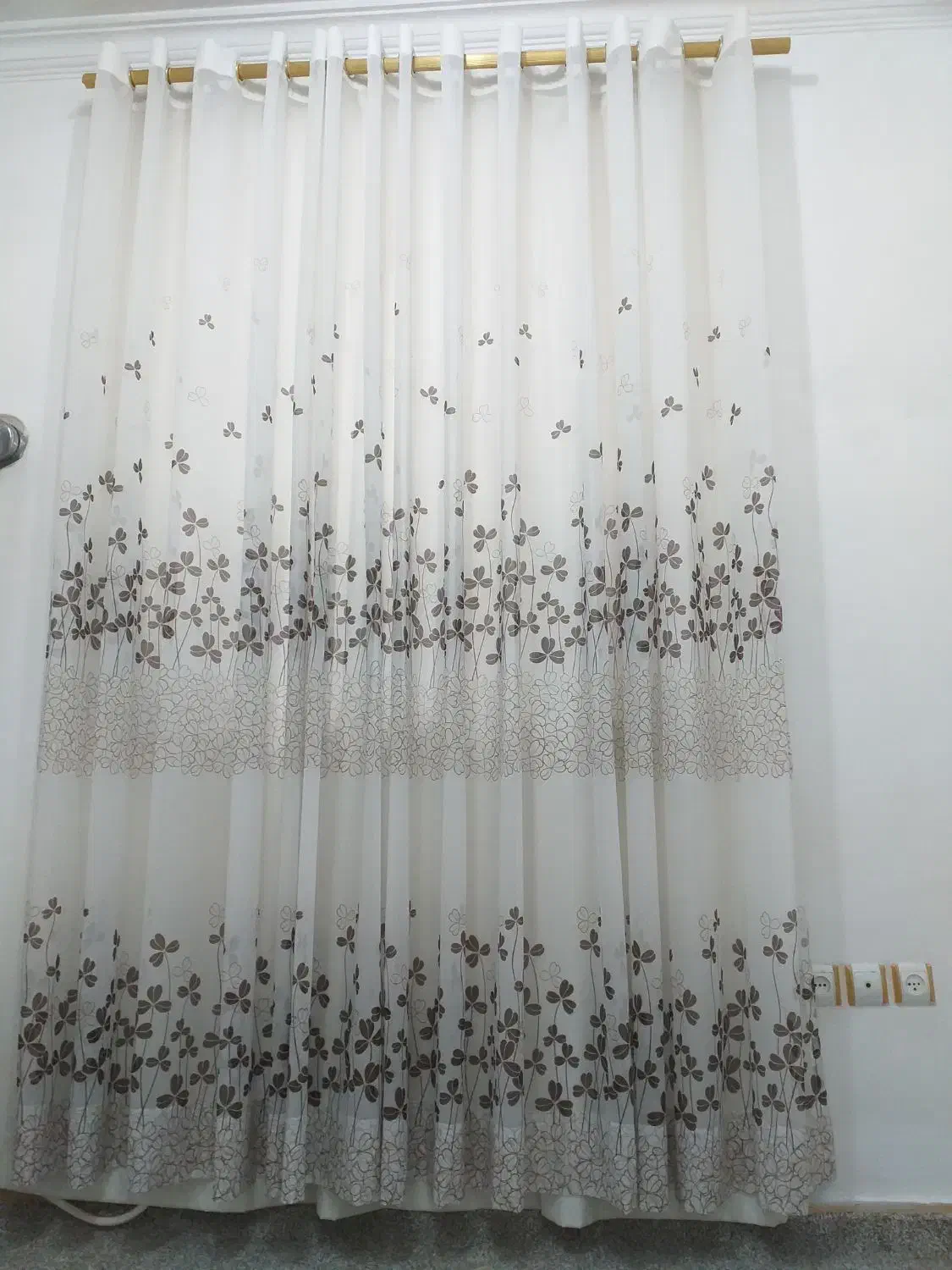 پرده اتاق حریر پانچ طرحدار|پرده، رانر، رومیزی|خمام, |دیوار