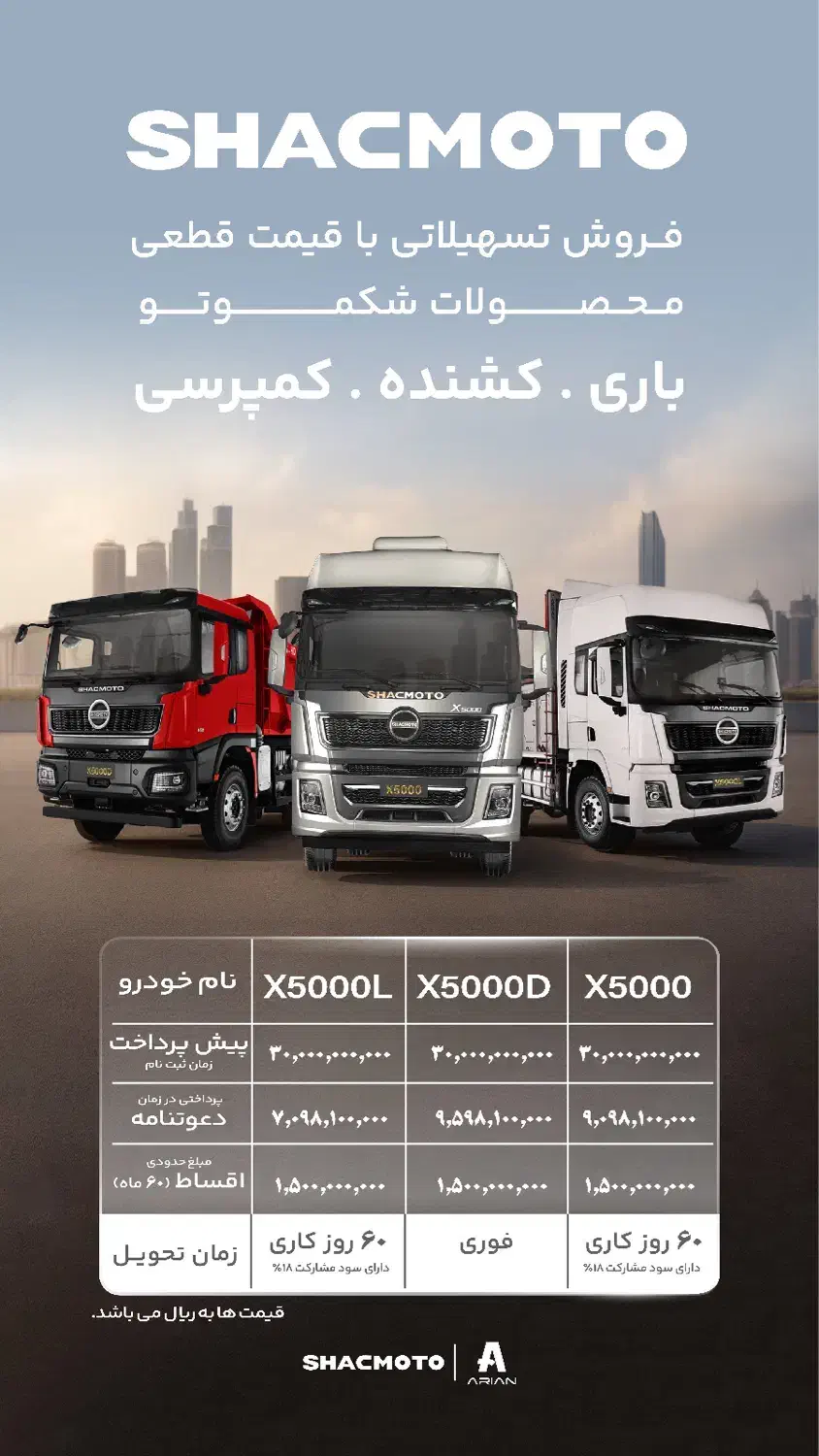 ثبت نام محصولات شاکمن با قیمت قطعی|خودرو سنگین|سیرجان, |دیوار