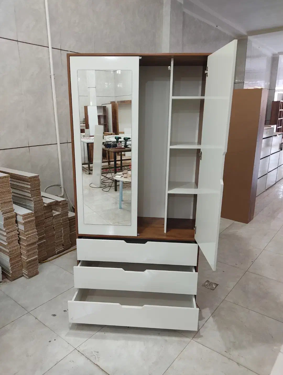 کمد عرض 100،آینه دار|جاکفشی، کمد، دراور|قزوین, |دیوار