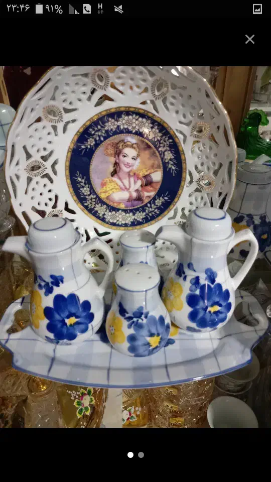 ظرف و ظروف گل ابی    خا   ستا    رم|ظروف سرو و پذیرایی|زنجان, |دیوار