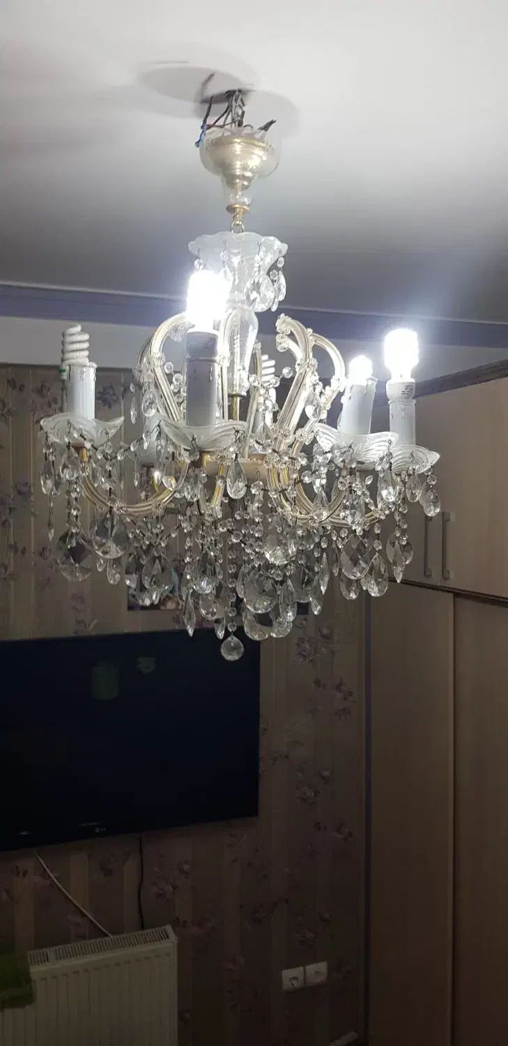 لوستر ۸ شاخه سالم|لوستر و چراغ آویز|تبریز, |دیوار