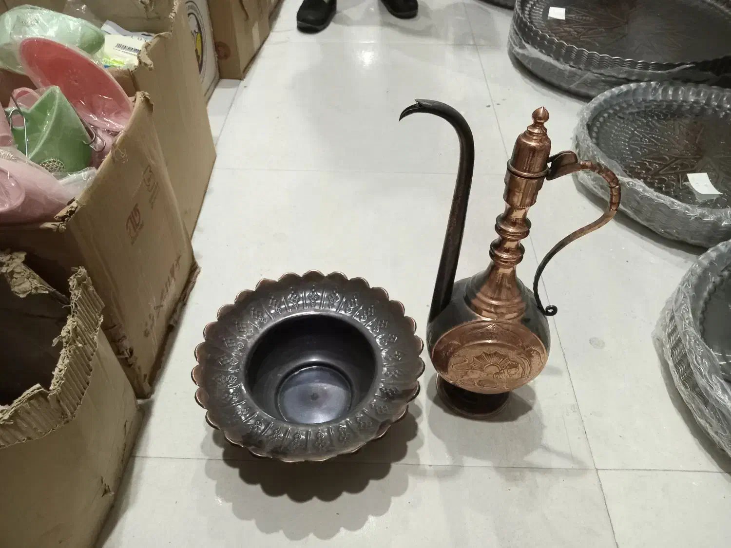 افتابه لکن مس قیمت ۴۵۰۰۰۰۰ت|کلکسیون اشیاء عتیقه|بجنورد, |دیوار