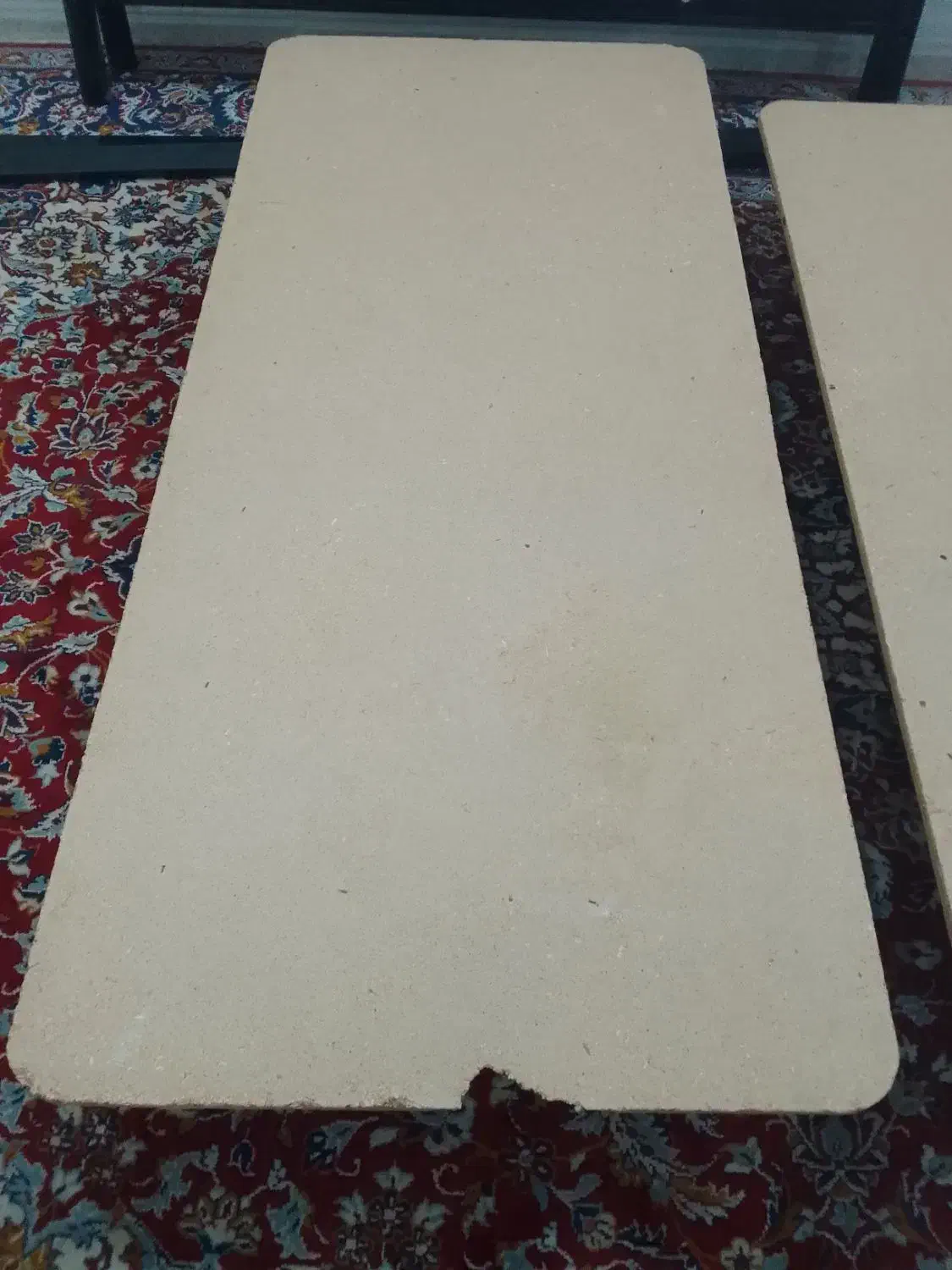 تخت خواب چوبی فلزی دونفره بدون تشک طرح الماسی|تخت و سرویس خواب|کارون, |دیوار